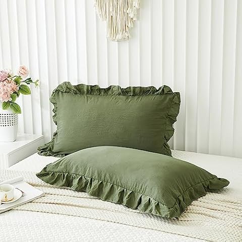 Merryword Olive Green Pillow Shams Cover