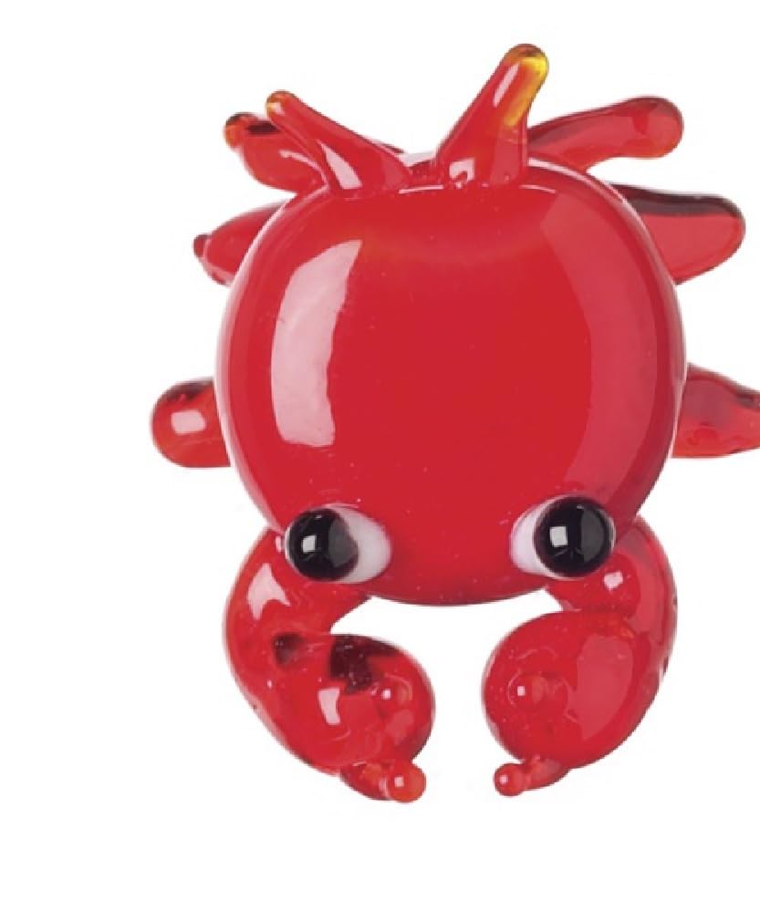 Figurine crabe rouge en verre miniature Ganz de haute précision