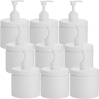 9 Pack Plastic Lotion Dispenser, 17 oz Empty Bottles with Pump, Refillable Liquid Container for Dispensing Lotions, Shampoo, Massage Oil, Dish Soap, Bathroom, Kitchen Sink