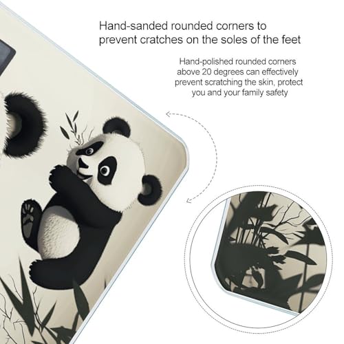 Báscula digital Playful Panda para baño 26x26 cm vidrio templado miniatura 4