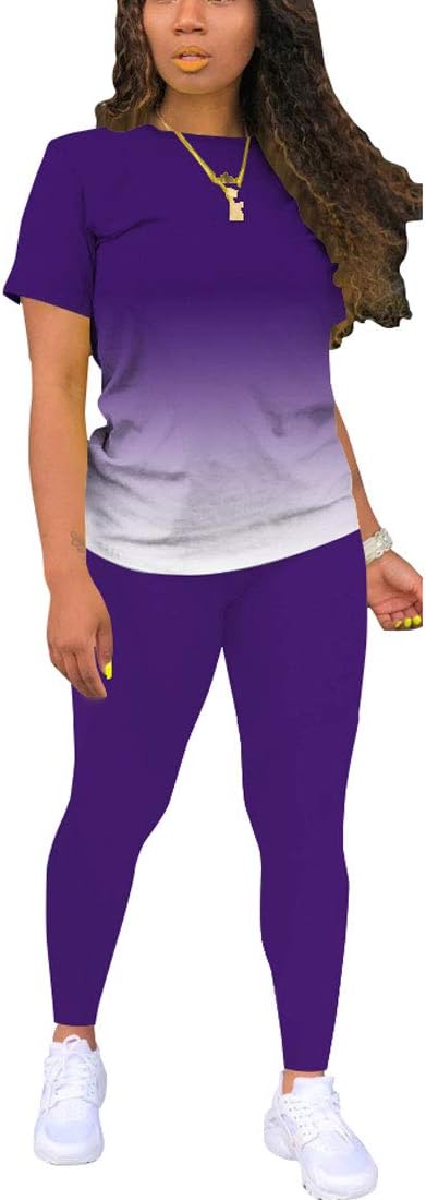 Biker Short Sets Women 2 Piece Outfits Summer Short Sleeve Jogger Tracksuit