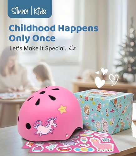 image for Simply Kids Bike Helmet with DIY Stickers for Toddler Boys Girls I CPS