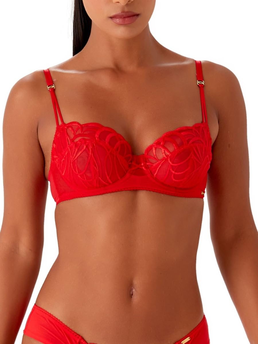 Gossard Women's Non Padded Balconette Bra, Fiesta Red, 36B