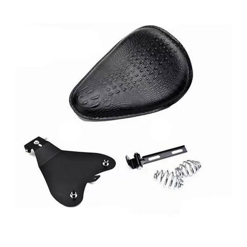 Asiento de muelle para moto custom de piel de cocodrilo Sportster