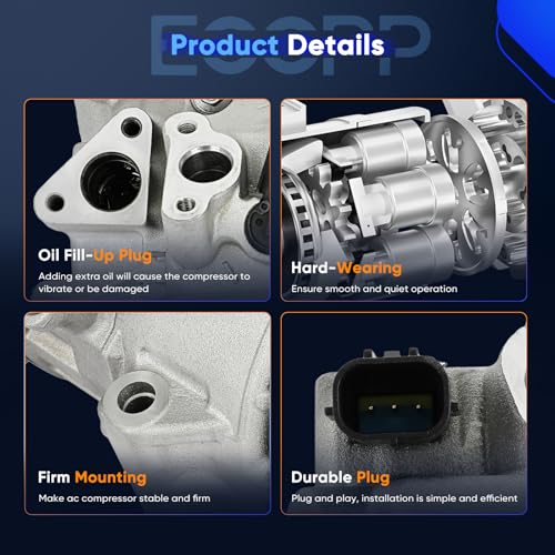 Image of ECCPP AC Compressor Fit for Toyota Camry 2.5L 2012-2017 | Fit for Toyota RAV4 2.5L 2009-2012 Fast Cooling AC Compressor with Clutch