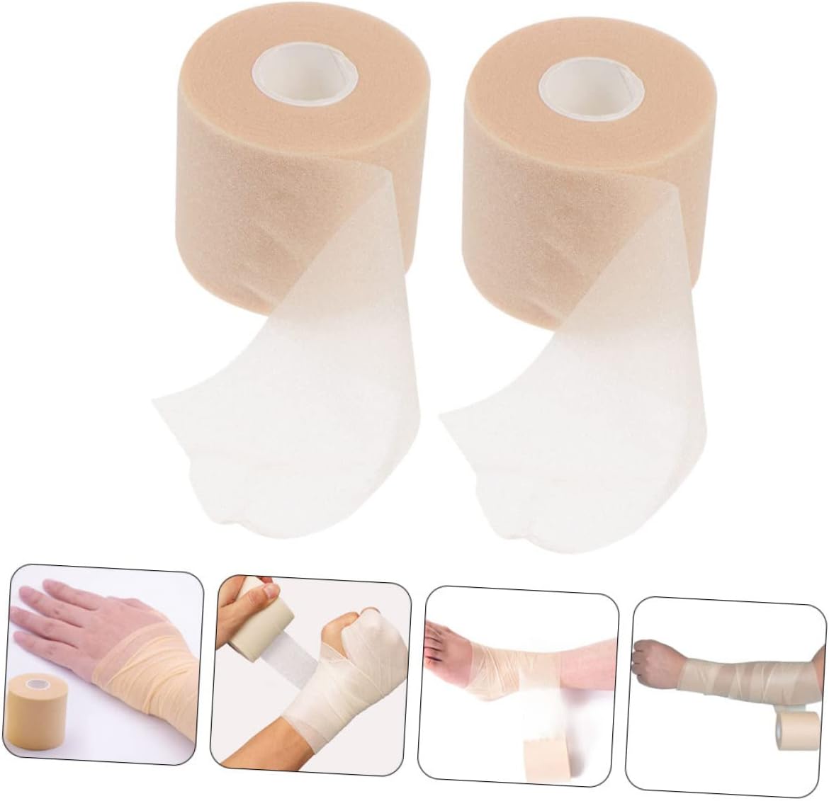 ORFOFE 6rolls Elastic Sponge Sports Tape for Shock Absorption and Joint Skin-Friendly and Athletic Wrap for Ankle Knee and Wrist Stabilization