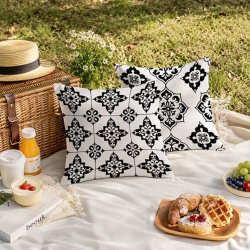 Housses de coussin pour canapé et jardin 60x60 lin blanc - 4