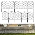 Decorative Garden Fence 10 Pack Animal Barrier Fencing 10ft (L) x 22in (H) Rustproof Metal Wire Section Edging with Plastic Stakes Dog Fence Outdoor for Yard Landscape Patio, Arched