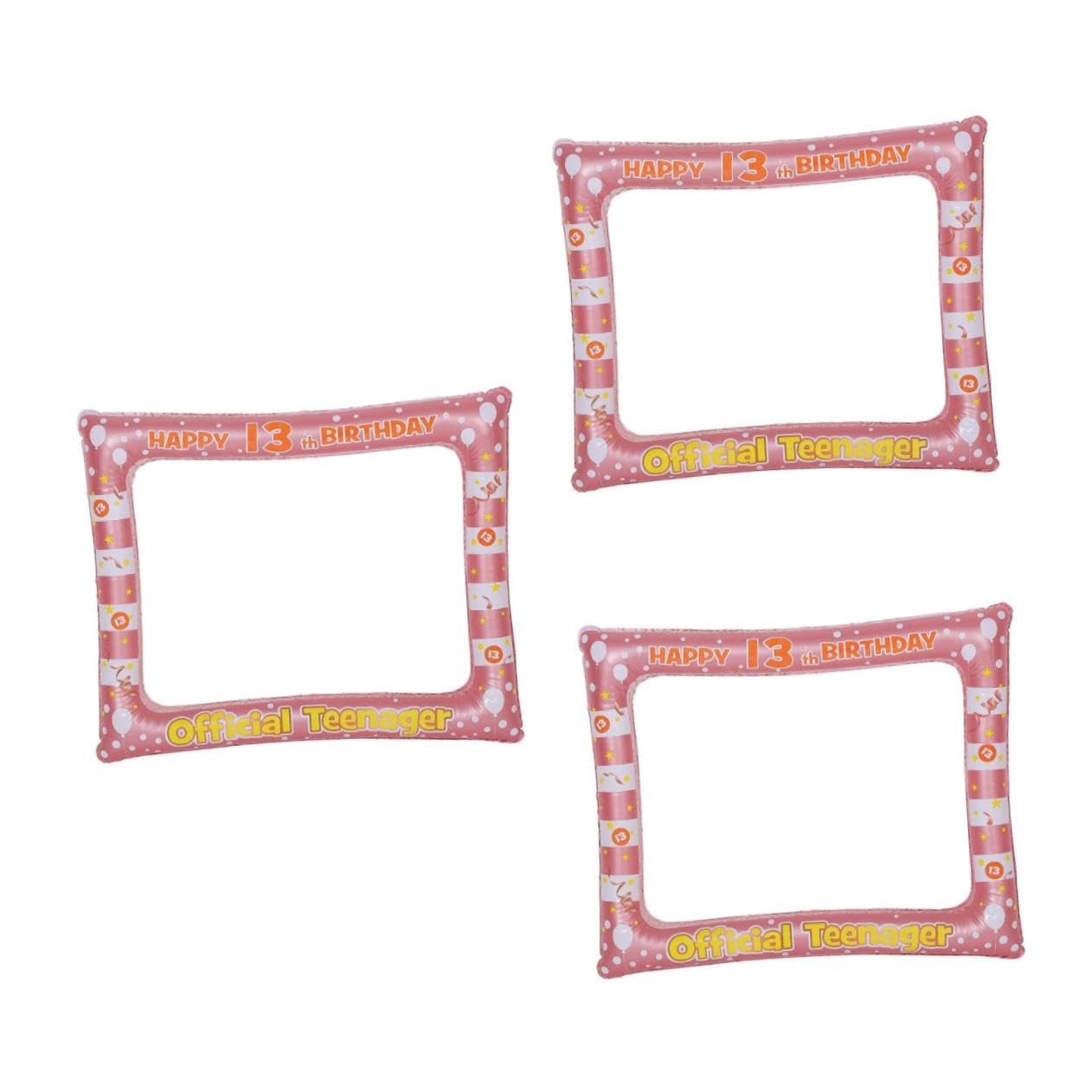 HANABASS 3 Pièces Cadre Photo Gonflable PVC pour Fête Danniversaire Accessoire Selfie Portable et Réutilisable Décoration Originale pour Célébrations et Photos Fun