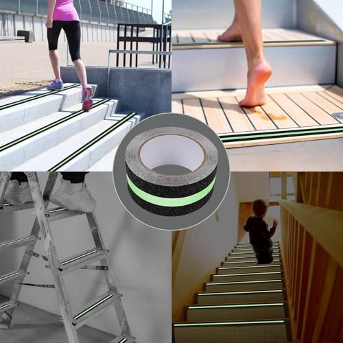 Image of 20-Meter, Anti Slip Grip Tape Non-Slip Traction Tapes With Glow In The Dark Reduce The Risk Of Slipping For Indoor Or Outdoor Stair Tread Step, Other Slippery Surfaces (20 Meter)