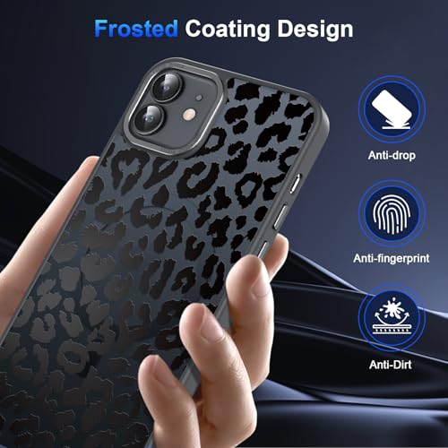Coque iPhone 12 Mini magnétique MagSafe antichoc motif léopard noir