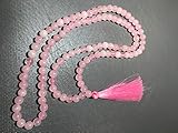 Mala Kette Petra Strätz Mala Kette 600 Rosenquarz 108 Perlen aus Halbedelstein mit Quaste Gebetskette