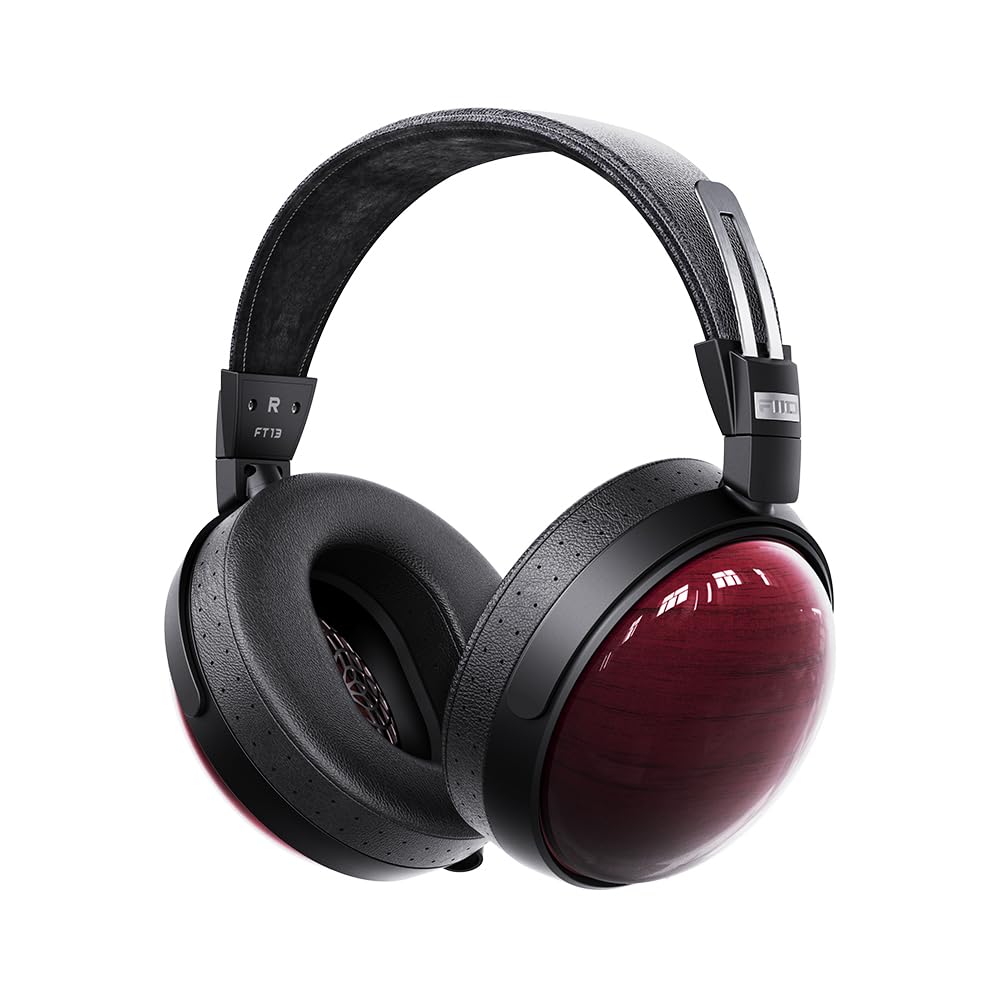 FiiO FT13 Audiophile Closed-Back Headphones, 60mm Large Dynamic Driver with W-Shaped Wool & Nano Wood Fiber Diaphragm, Premium Purpleheart Wood Design, Furukawa Copper Hybrid Cable(Purple) Purpleheart(Natural)