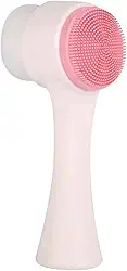 Genérico Escova Facial 2 em 1 com Esponja de Massagem para Skin Care Cuidado Facial Completo (Branco com Rosa)