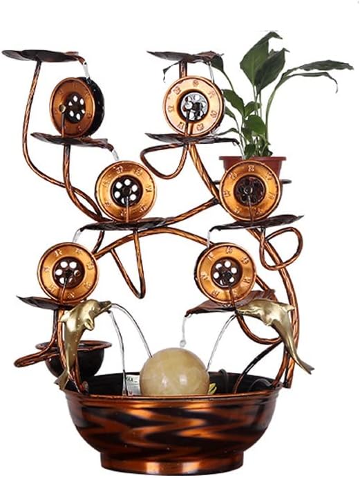 Fountain Tabletop Tabletop Water Fountain Tabletop Fountain Copper Retro Water Fountain Desktop Waterfall Fountain Home Living Room Desktop Ornament