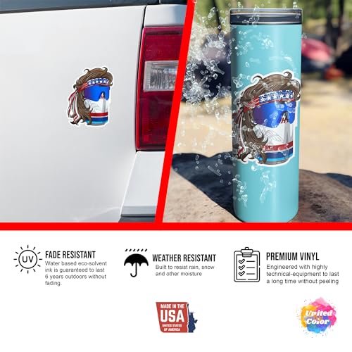 Image of Beer Stickers Decals (2Pack) - Strong Adhesive Waterproof Funny Mullet Cooler Stickers and Decals - No Fade, Used for Cooler, Fridge, Laptop, RV, Bottle, Truck & Car