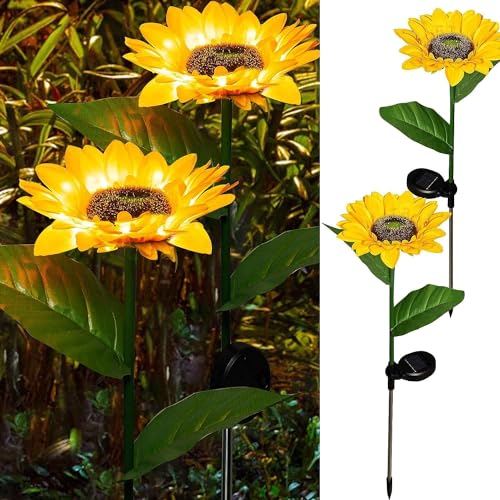 CBK Sunflower Solar Lights | LED Light | Starburst Swaying Solar Garden Light, Warm Garden Light | Outdoor Decoration | Waterproof | Path Lights for Pots, Balcon, Pathway (1)