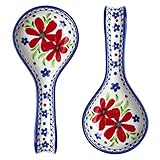 DOWAN Ceramic Spoon Rests, Resting Cooking Spoons, Utensils, Ladle, Kitchen Spoon Holder for Stove Top, Colorful, Set of 2