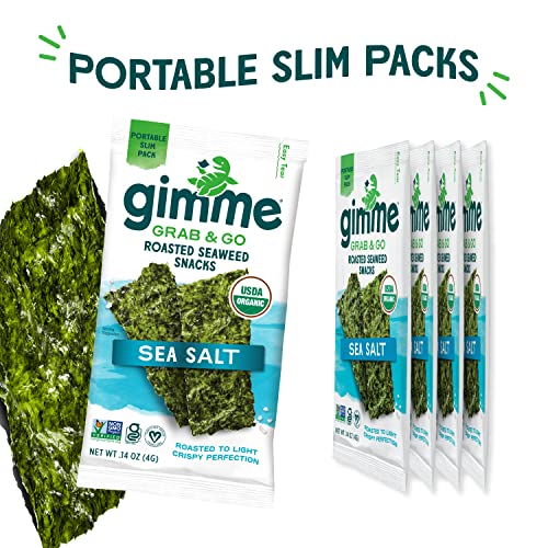 image for Gimme Seaweed Grab & Go Organic Premium Roasted Seaweed Snacks, Sea Sa