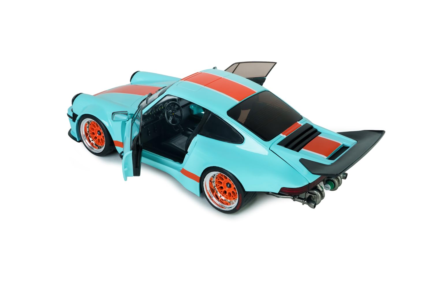 Solido - KS-R by Khyzyl Saleem 2026 1:18 – model samochodu Die-Cast, model kolekcjonerski z metalu, matowy czarny niebieski Racer Design, z cokołem z tworzywa sztucznego, karton okienny