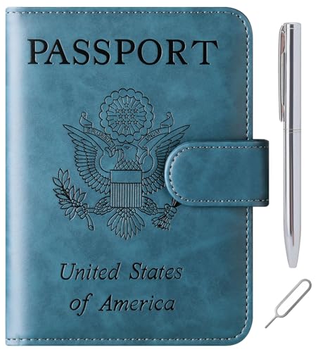 Image of Passport Holder for Travel Essentials, Passport Cover, Rfid Blocking Wallet | Travel Wallet, Leather, Passport Case, Travel Accessories, Vacation Luggage Must Haves, for Men Women