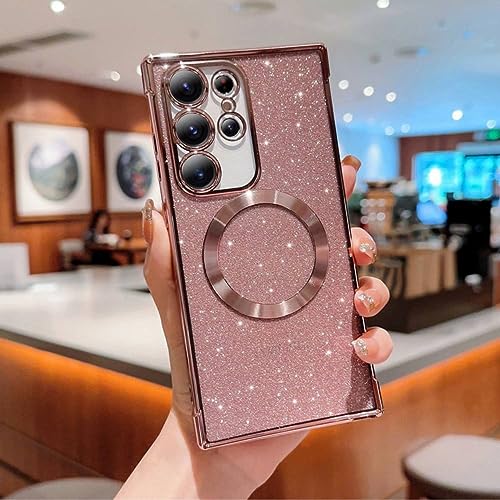 Coque Samsung S22 Ultra paillettes avec placage shine compatible charge sans fil