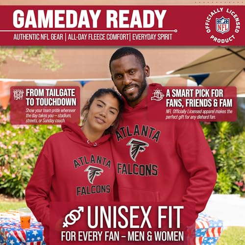 Image of Team Fan Apparel NFL Gameday Hoodie Pullover Sweatshirt for Men and Women | Officially licensed NFL Gameday fleece pullover - kangaroo pocket, ribbed cuffs, drawstring hood, unisex fit