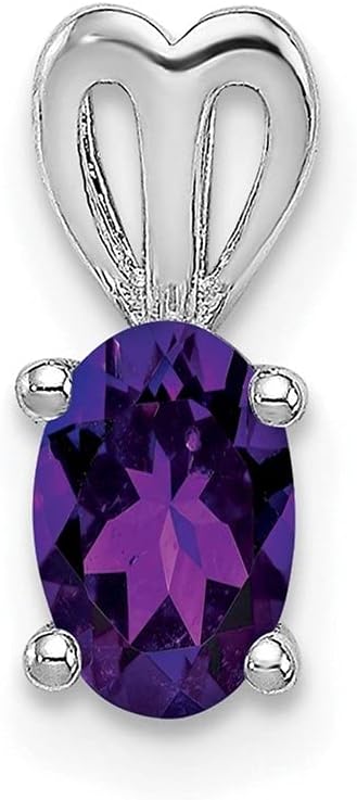 Diamond2Deal Sterling Silver Rhodium-plated Gemstone Pendant Solitaire