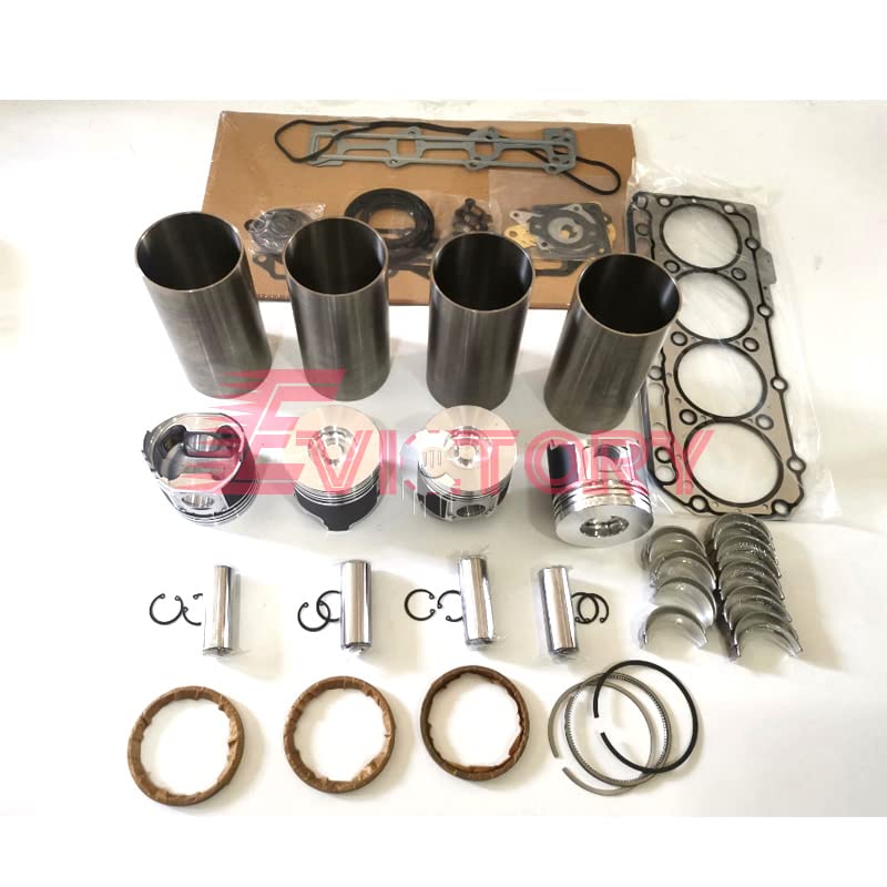 for Yanmar 4TNV84-T 4TNV84T Rebuild Overhaul kit Piston Ring Liner + Valve+Guide