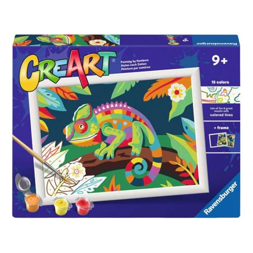 Ravensburger - CreArt Série D - Husky Joyeux | Peinture par numéros | Kit Peinture | Dimensions 25 x 18,30 cm | Jeux Enfants 9 Ans | Idées Cadeaux | Cadeau Enfant 9 Ans