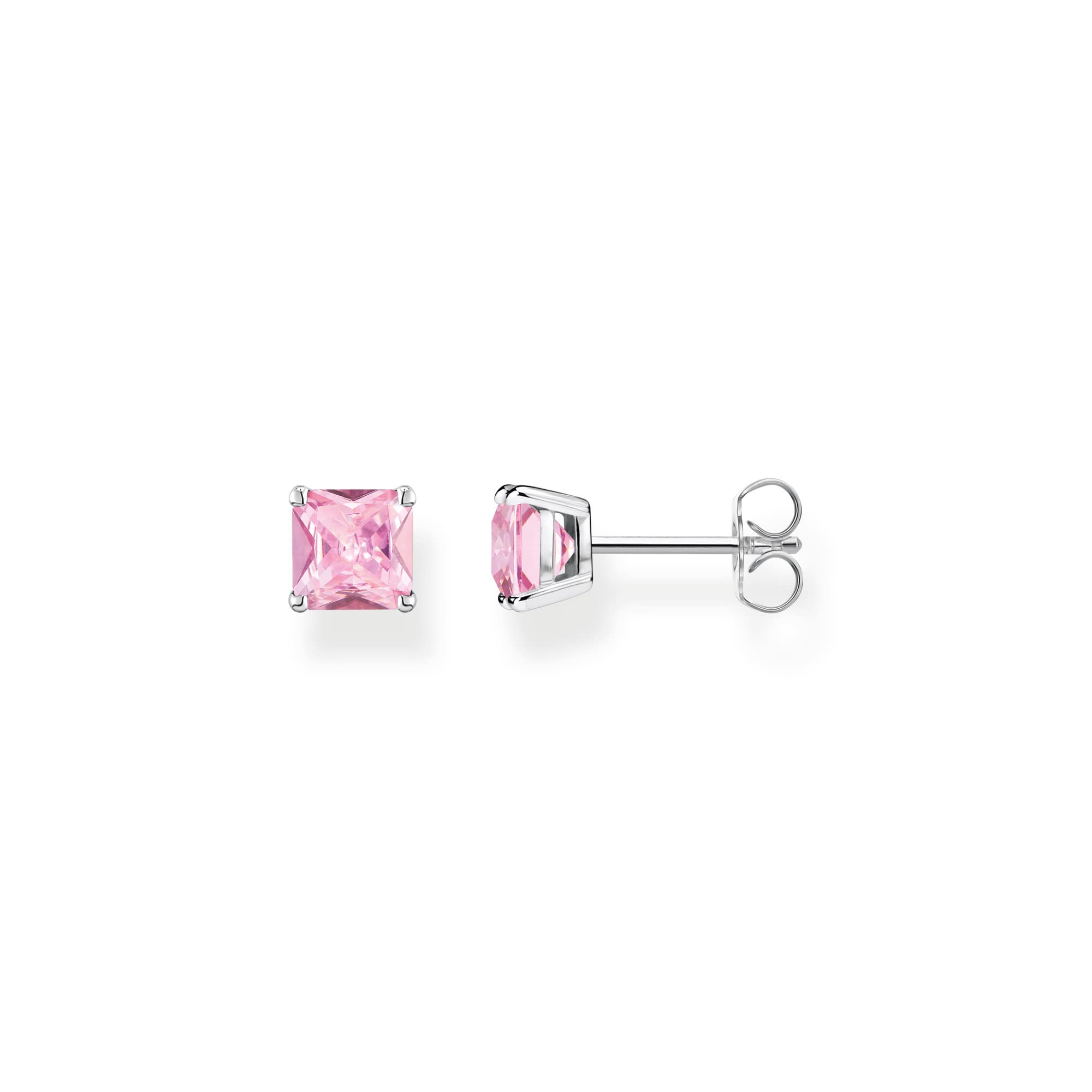 THOMAS SABO Ohrstecker mit pinkem Stein Silber 925 Sterlingsilber