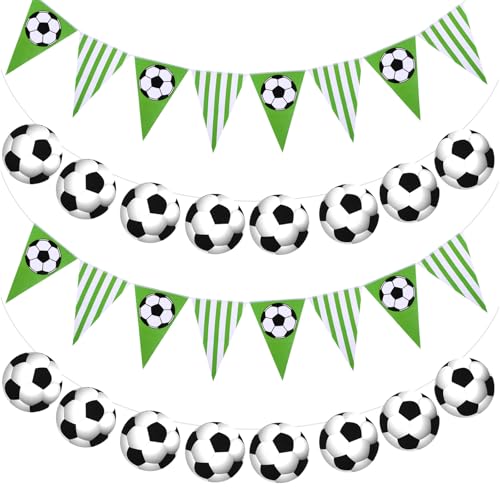 Soccer Banner Flags Garland for Sports & Birthday Parties