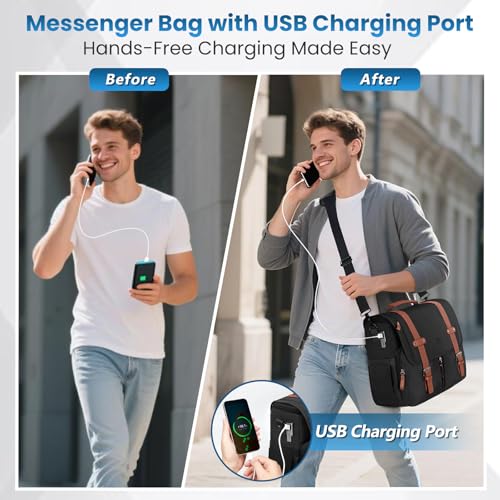 Bolso de mano para hombre MATEIN negro 17.3 pulg miniatura 3