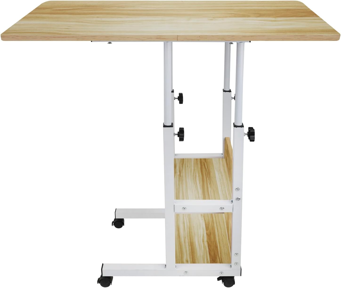 Clobeau Overbed Table,Laptop Desk Medical Overbed Table Portable Computer Desk Bed Couch Sofa Side Table Hospital Bed Table Bedside Home Reading Desk Breakfast Table Industrial Side Table with Wheels : Health & Household