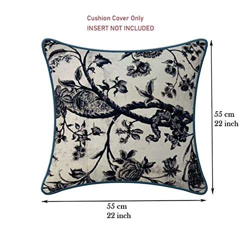 Image of SAJAVAT HOME Cotton Printed Cushion Cover 22x22 INCHES Black & White (Pack of 1)