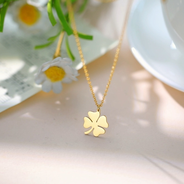 LIKGREAT Collana Quadrifoglio Portafortuna In Acciaio Inossidabile - Gioiello Irlandese San Patrizio