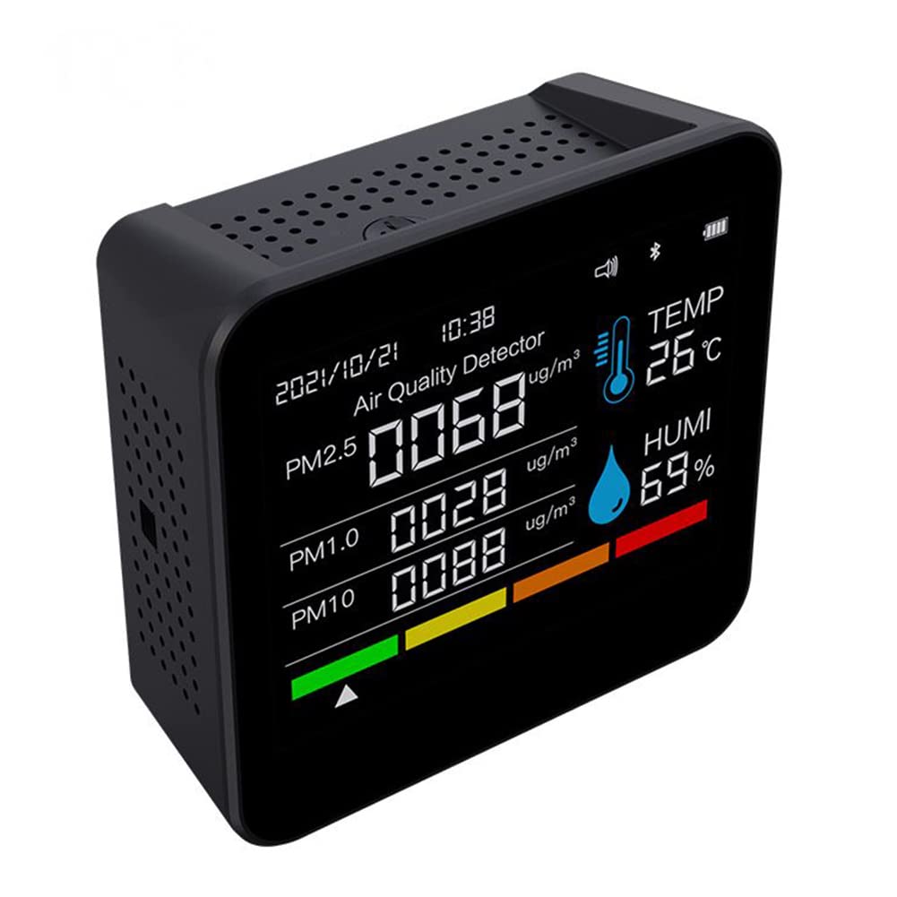 Rilevatore di , 9 in 1 Monitor di anidride carbonica, caricatore USB Rilevatore del sensore di qualità dell'aria con umidità della temperatura