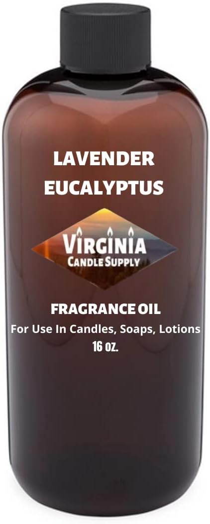Lavender Eucalyptus Fragrance Oil (16 oz Bottle) for Candle Making, Soap Making, Tart Making, Room Sprays, Lotions, Car Fresheners, Slime, Bath Bombs, Warmers…