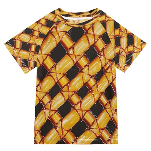 Kids Swimsuit Cookie Fast Food Black Sunscreen T-Shirts Swimwear Sets UPF 50+