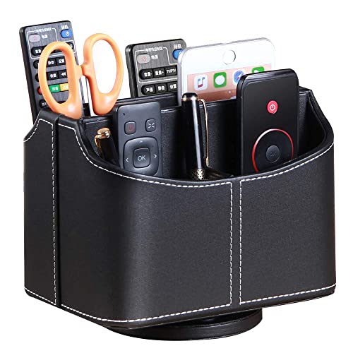 PUSU Remote Control Holder, 360 Degree Swivel TV Remote Caddy, Desk Supply Organizer Decorate Home Office Desk,Coffee Table, Bedside Table, Storage for TV/Media Controller,Phone, Ipad, Glasses,Pen
