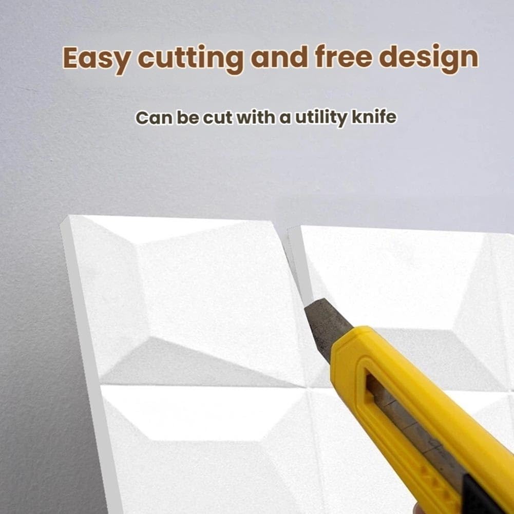 Pu Panel ścienny 3D do dekoracji ścian wewnętrznych, wodoodporny, do cięcia, teksturowane cegły PU ze strukturą piramidy 3D, podwieszany panel sufitowy do salonu, sypialni, tło (czarny, 1 sztuka)