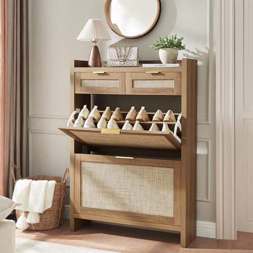 HOKYHOKY Rattan Shoe Cabinet