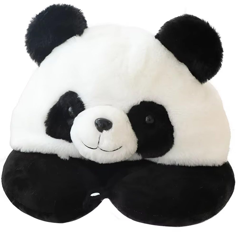 Poduszka pod kark, panda w kształcie litery U, poduszka podróżna, poduszka do biura, poduszka podróżna, przenośna poduszka w kształcie litery U, poduszka pod kark, kaptur