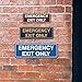 Signs ByLITA Standard Emergency Exit Only Sign - Easy Installation | Durable Wall or Door Sign (Black) - Large