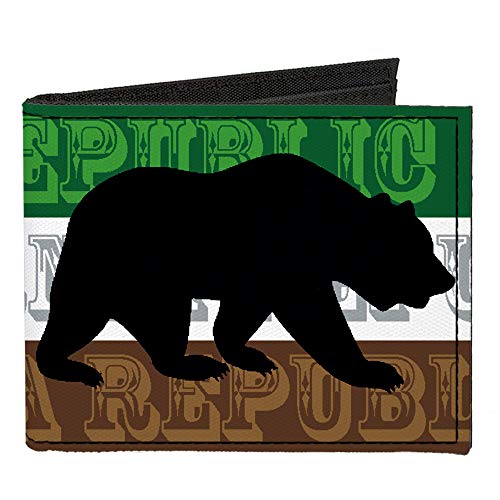 Buckle-Down Men's Standard Canvas Bifold Wallet California, 4.0
