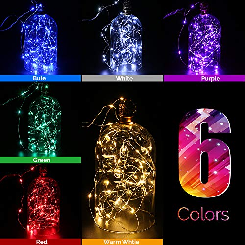Lyhope Pastel Fairy Lights, 12 Pack 7.2Ft Battery Operated String Lights 20 Led Ultra Thin Copper Wire Fairy Lights For Diy Home,Vase,Jar,Xmas,Easter,Holiday,Party Decoration(Six Color) #TOP1
