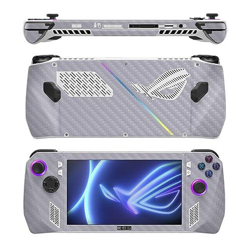Image of MightySkins Carbon Fiber Skin Compatible with Asus ROG Ally - Solid Gray | Protective, Durable Textured Carbon Fiber Finish | Easy to Apply