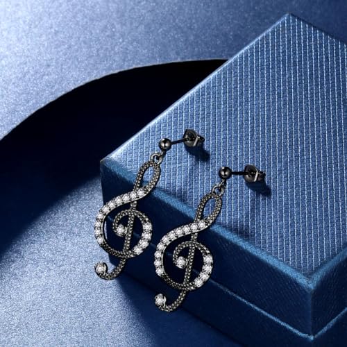 Boucles d'oreilles à tige note de musique hypoallergéniques et légères - 3