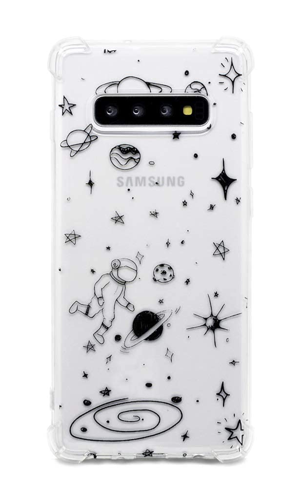 FAteam Case for Galaxy S 10 Plus,with Reinforced Corners TPU Soft Bumper Space Cartoon Design Clear Phone Case Compatible with Samsung Galaxy S 10 Plus 2019 Release