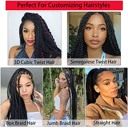 Rosdina Pre-Stretched Braiding Hair - 30 Inch Natural Hair Extension Braiding Hair Pre-Stretched Professional Synthetic Fiber Crochet Hair Hot Water Setting For Braid Soft Yaki Texture (30”, 2#-8P) #TOP3
